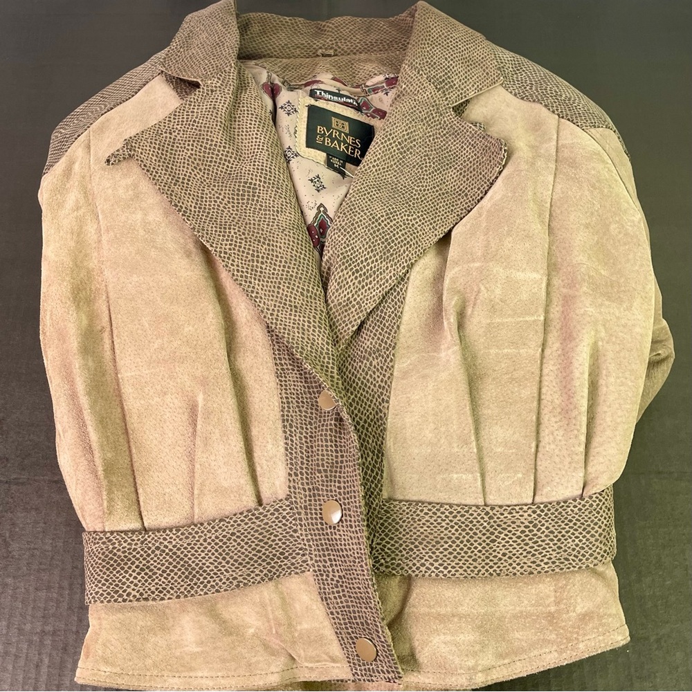 Vintage 80s Suede Women's Tan Bomber Jacket Size Medium - Picture 3 of 16